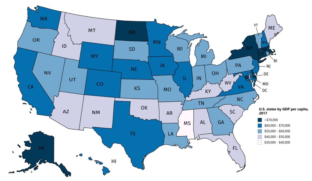 U.S. states by GDP per capita 2017 28f9484fdb184d30b978cdbb7c30b905