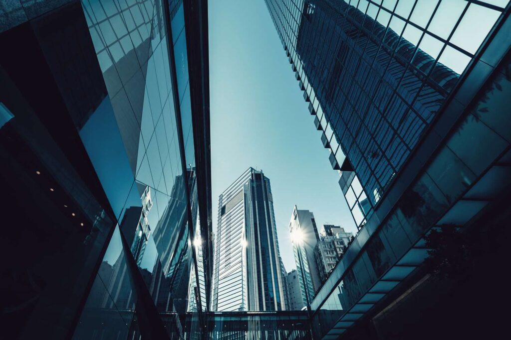 layers of contemporary financial skyscrapers in central business district hong kong 818362142 a6a88